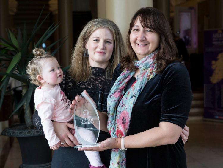 Madelaine G&ouml;hrs - Midwife Of The Year with Louise Keane and her daughter An&uacute;. Picture by Paul Sherwood.