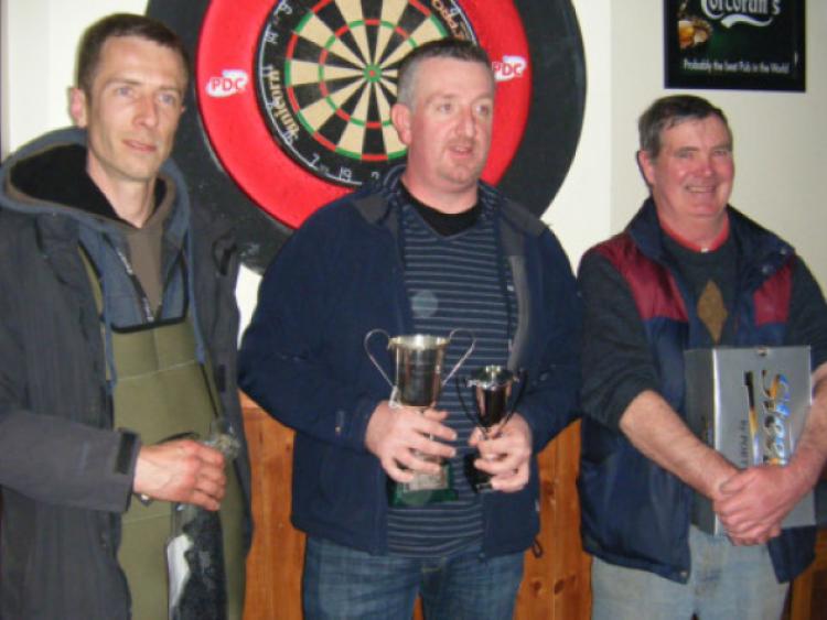 Prize winners in a recent Rathdowney Angling Club Competition: Seniors John Hogan 3rd, John Holohan 1st, John Murphy 2nd