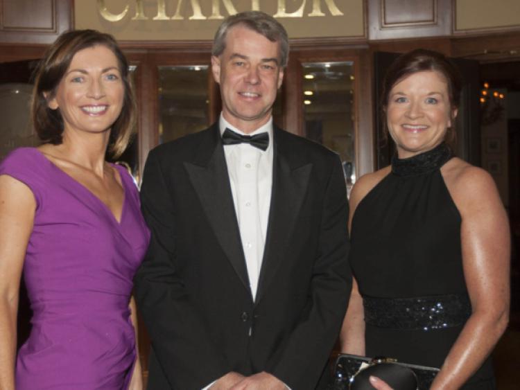 Anna Duggan, Paul Maloney and Maeve Toomey at the Laois Chamber of Commerce Black Tie Ball in the Portlaoise Heritage Hotel.Picture: Alf Harvey/hrphoto.ie
