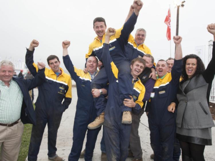 Laois ploughing celebrate wins for Padraig Brandon and Patsy Condron on day 1 at the National Ploughing Championships at Ratheniska, Co Laois.Picture: Alf Harvey/hrphoto.ie