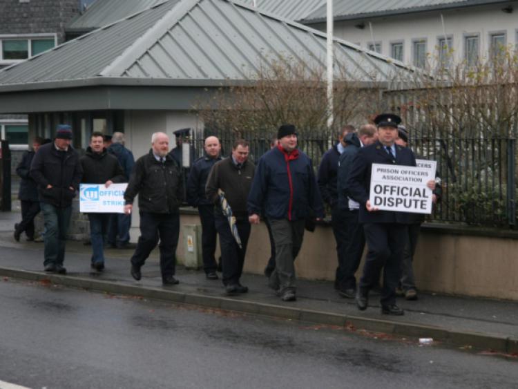 Staff at Portlaoise / Midlands Prisons taking part in the National Day of Action