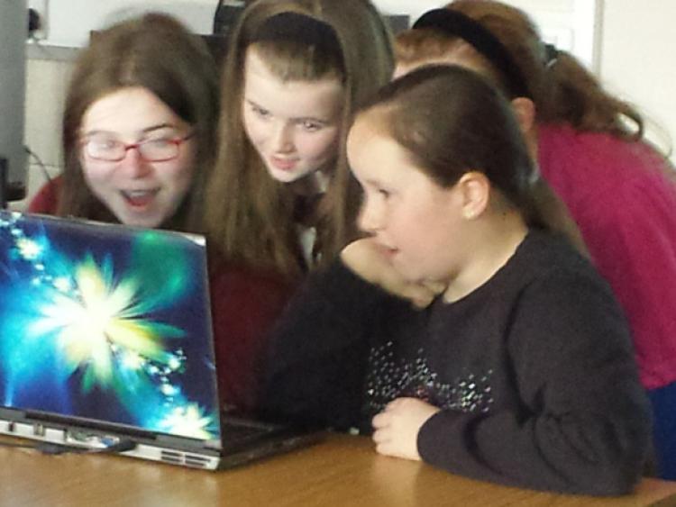 Children learn to code at Portarlington Coder Dojo.