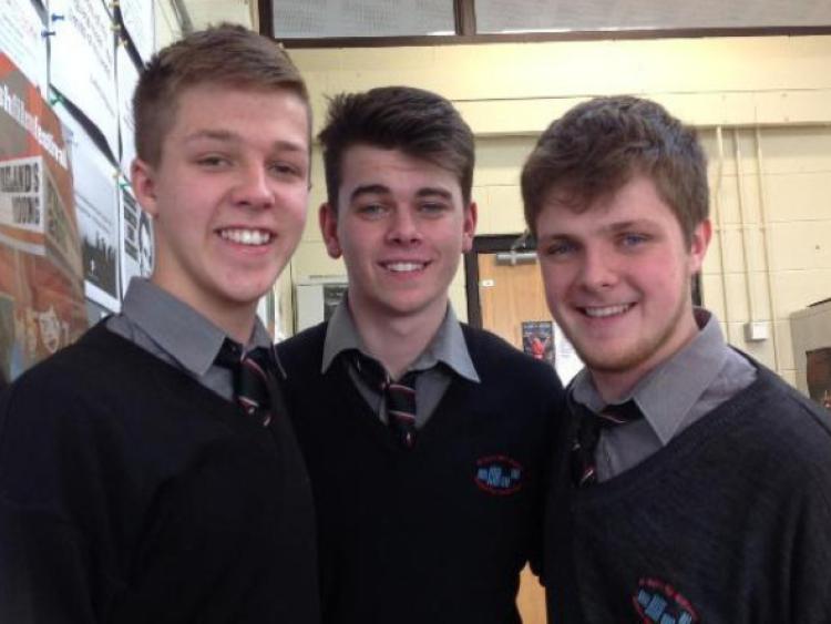 Cathal O Sullivan, Conor Smith and Andrew Dalton who recently performed in St Marys CBSs Transition Year production of Philadelphia, Here I Come! by Brian Friel.
