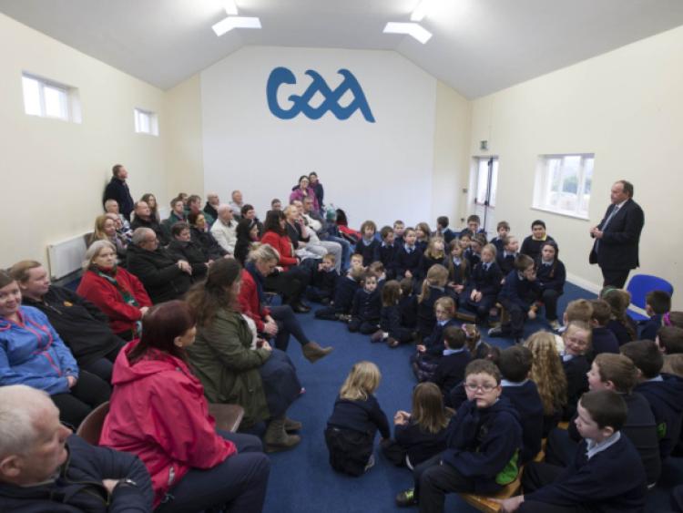GAA President Liam O'Neill at the Raising of the Active School Flag at Newtown NS, Crettyard.Picture: Alf Harvey/hrphoto.ie