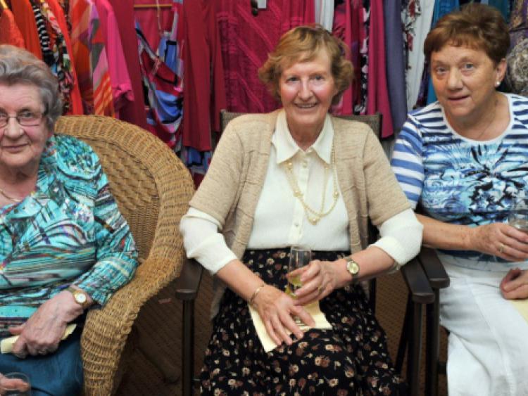 Celebrating Mary Miller's 10 years in buisness at her premises on Main Street, Portarlington were Mary Miller, Kathleen Byrne and Lucy Dooley.                   Photo Kevin Byrne