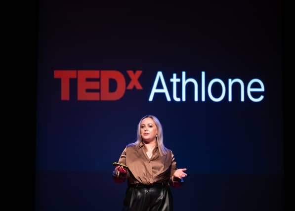 Portarlington's Andrea Woods shared an emotional and deeply personal talk at the Midlands’ first-ever TEDx event. Photo: Paulina Kusa