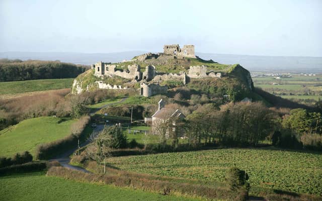 Rock of Dunamaise castle ruins in Laois offers spectacular views across several counties.