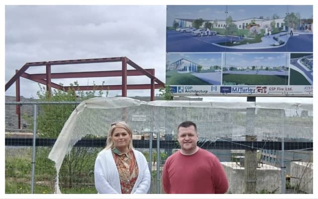 Senator Maria McCormack with Local Representative for Sinn Féin, Aaron Kelly, at the Saplings School site in Fruithill.