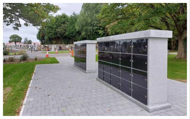 The columbarium walls in St Peter and Paul’s Cemetery in Portlaoise