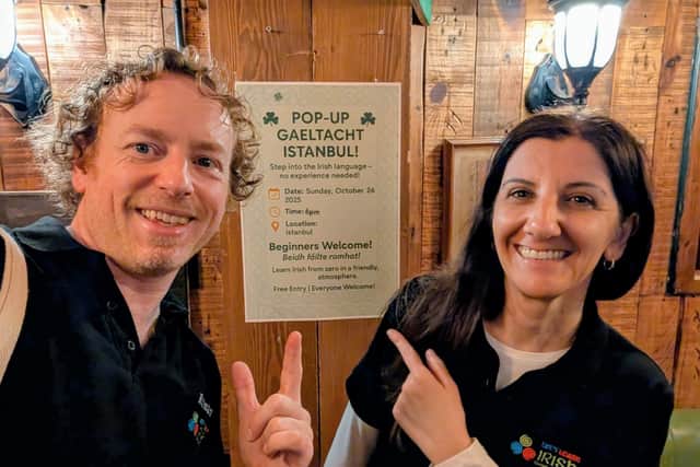 He has recently hosted a “Pop-up Gaeltact” in Istanbul, which was attended by some curious locals: “They don’t have Irish heritage,” he said “but their interest in Ireland, the culture, minority languages.”
