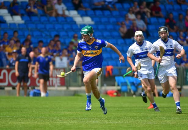 Cormac Hogan, Clough Ballacolla breaking in their Senior Hurling Championship Rd 1 clash with Castletown. Photo Denis Byrne