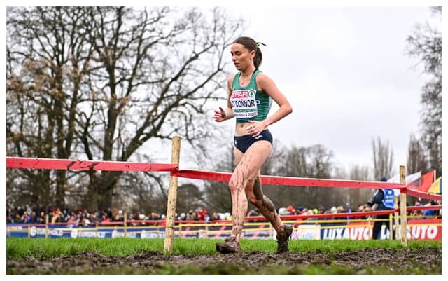 Ava O'Connor of Ireland competes in the U23 women's 7000m during the SPAR European Cross Country Championships at Laeken Park in Brussels, Belgium. Photo by Sam Barnes/Sportsfile
