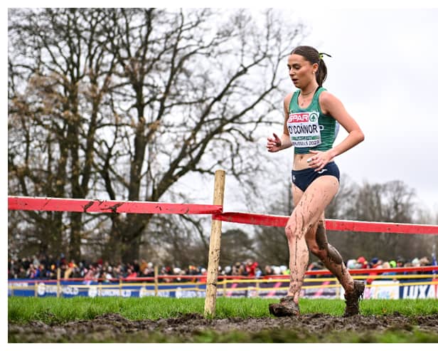 Ava O'Connor of Ireland competes in the U23 women's 7000m during the SPAR European Cross Country Championships at Laeken Park in Brussels, Belgium. Photo by Sam Barnes/Sportsfile