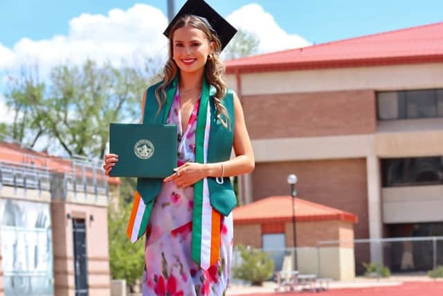 "Thank you to Adams State for allowing me to pursue my athletic dreams while earning a college degree, my wonderful family and friends who supported me throughout my four years as a Grizzly," she posted on social media. MORE BELOW PHOTO.