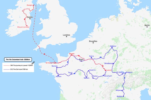 The Irish Columban Way is part of a nine country 5,500km Via Columbani, created in memory of Irish Saint Columbanus.