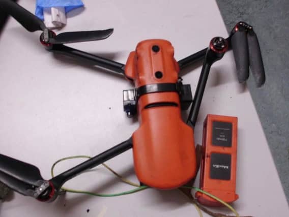 A drone seized at an Irish prison. Picture Credit Irish Prison Service