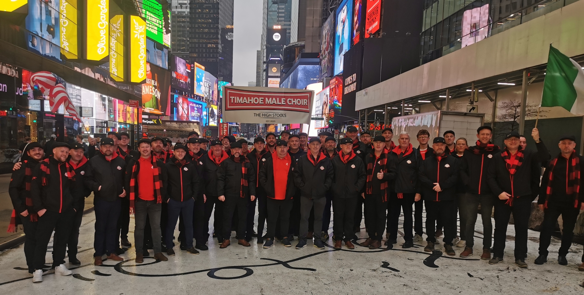 Timahoe Male Choir ready to march in the New York St Patrick's Day parade