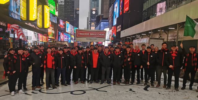 Timahoe Male Choir ready to march in the New York St Patrick's Day parade