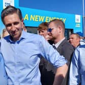 Willie Aird and Simon Harris on the campaign trail at the Ploughing in Ratheniska. Pic: Leinster Express / Laois Live