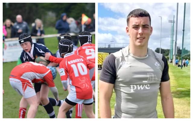 Left: Cian Butler playing for Portlaoise as an U-11. Right: Cian Butler in his Irish kit