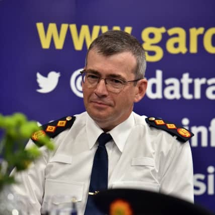 Garda Commissioner Drew Harris in Ballyconnell today