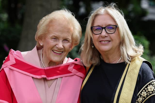 Anna May McHugh and Mary McAleese at Trinity