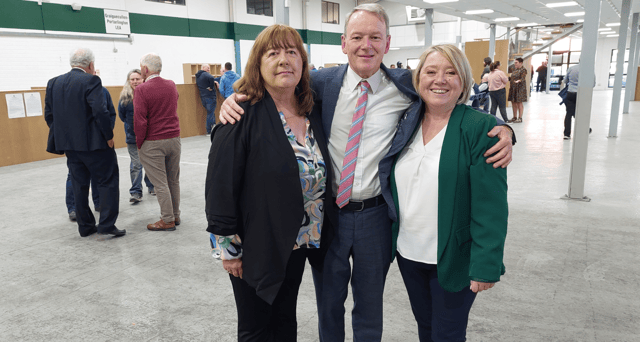 Bernie Dwyer, Brian Stanley TD and Cllr Caroline Dwane Stanley at the count centre in Portlaoise