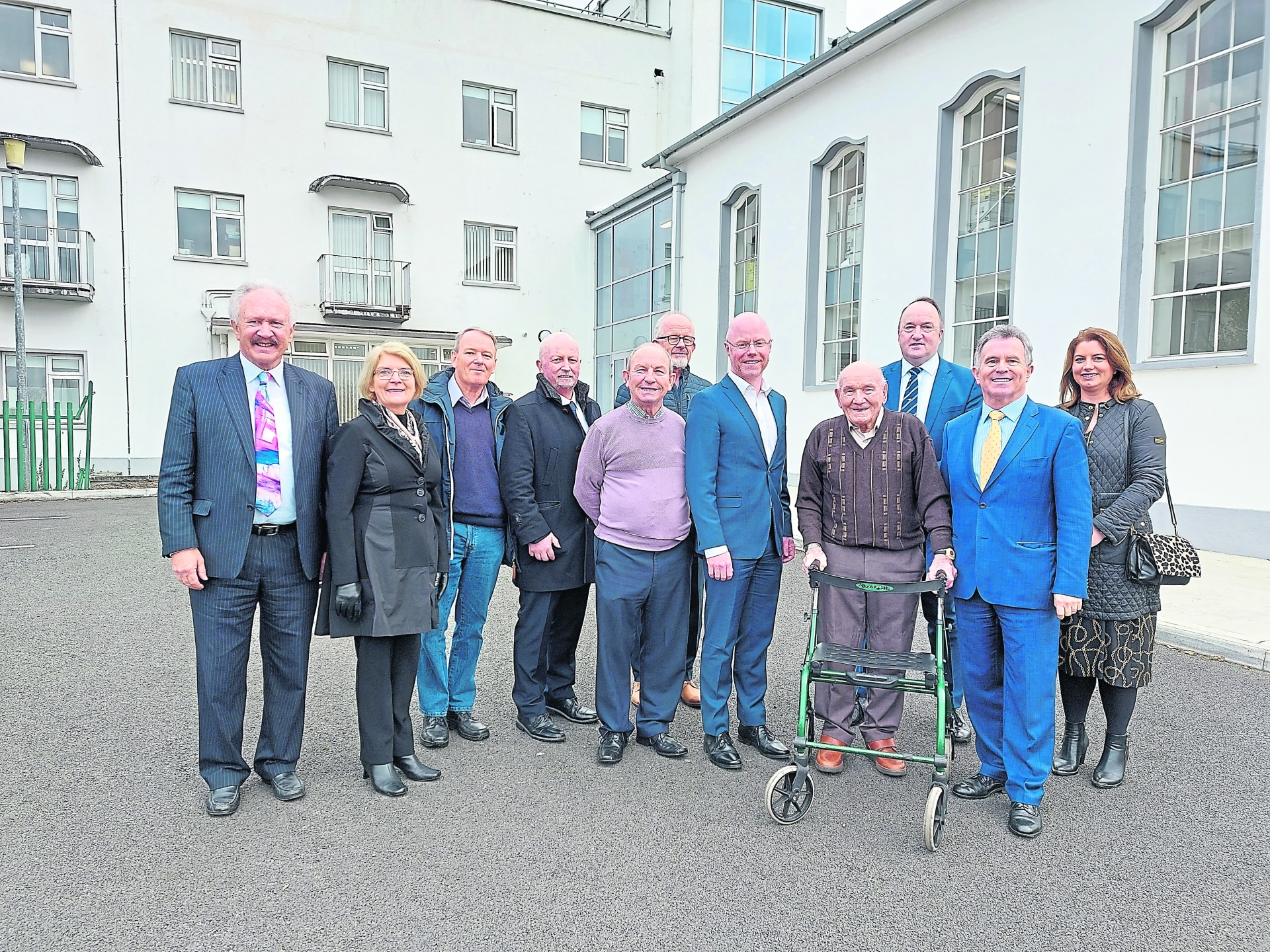 Minister for Health Stephen Donnelly in 2022, meeting Portlaoise Hospital Action Committee members and public representatives when he assured the future status of the hospital. Photo: Leinster Express