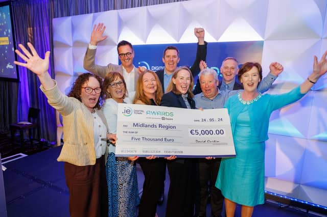 Members of the Midlands Digitisation Project, Midlands Regional Enterprise Plan (MREP) and Midlands Ireland team at the .ie Digital Town Awards 2024
