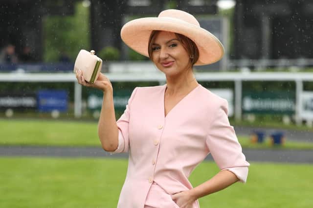 Ms Knight (33) is a business lecturer in Ballyfermot College wore a vintage dusty pink suit from the 1980’s, her hat was bought in a NCBI charity shop, shoes were by New Look and her handbag was borrowed from her sister Davinia. She credits her mother Christine who runs a charity shop for the local hospice for her love of fashion and style and would have helped out organising charity fashion shows as a child growing up.