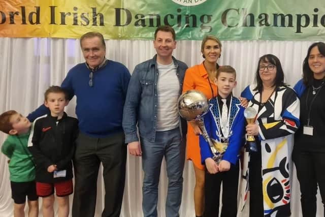 He dances with the Lynam School of Irish Dancing, founded by his grandmother Gabriel Lynam, where his mother Carmel also works as a dance teacher.