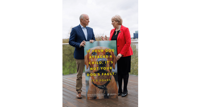 Minister Heather Humphreys TD and chair of Dog Control Stakeholder Group, retired Deputy Garda Commissioner, John Twomey