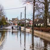 The flooded N80 road in Irishtown Mountmellick. Photos: Denis Byrne