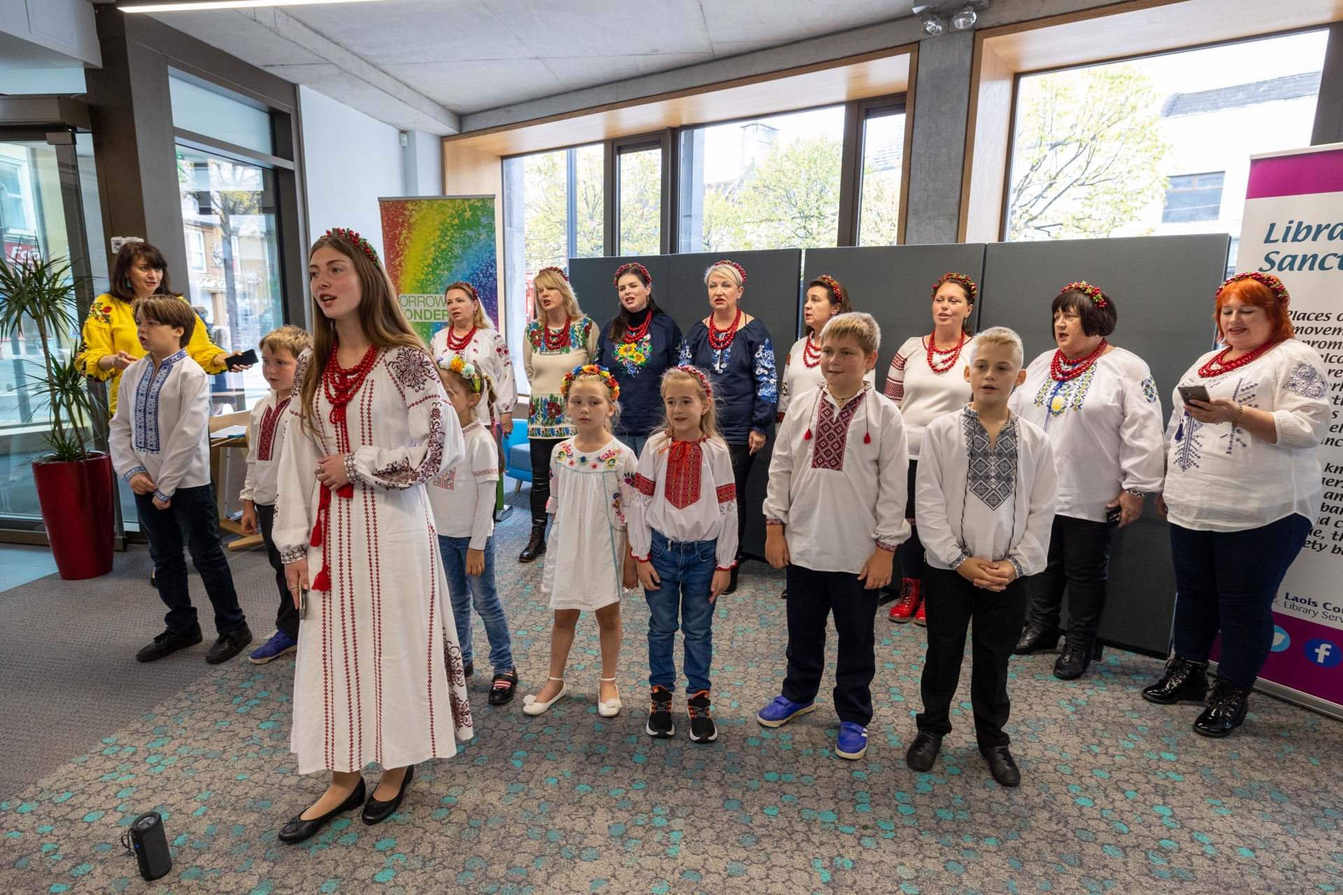 Members of the Ukrainian community sing on Culture Night in Portarlington. Pic: Jeff Harvey