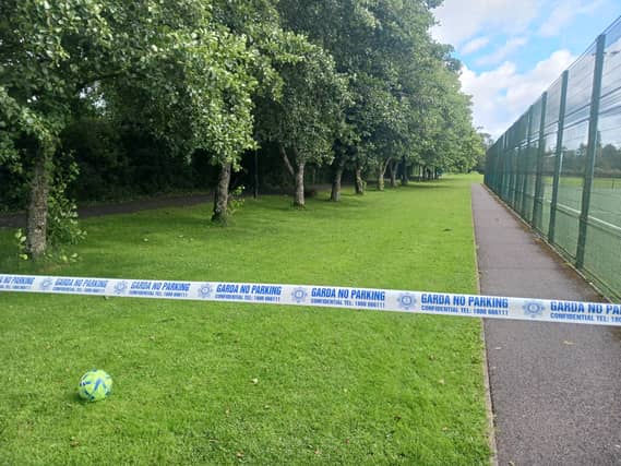 A garda crime scene cordon at the scene of this morning's alleged assault