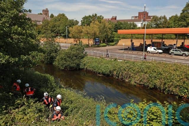 A major search operation continued in the town on Saturday.