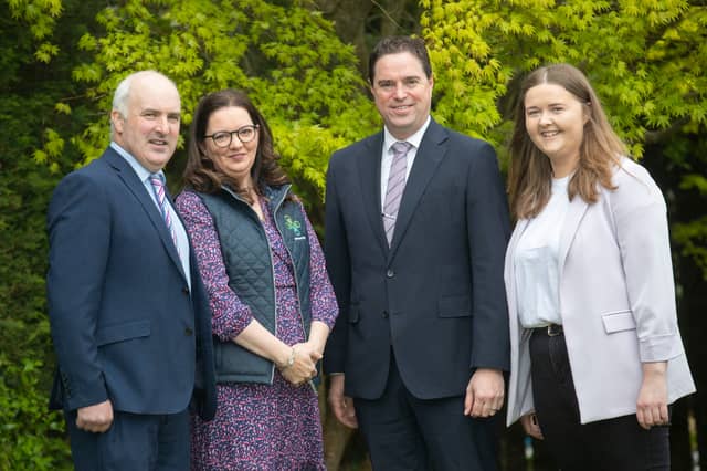 Brian Rohan, Embrace Farm co-founder, Norma Rohan, General Manager, Embrace Farm, Martin Heydon, Minister of State and Elaine Houlihan, Macra President Elect