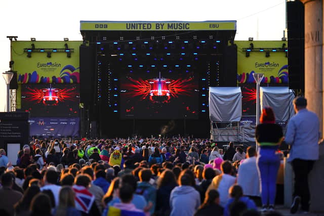 The King and Queen revealed the new-look stage in Liverpool last month before appearing in the pre-recorded clip, with Subwoolfer, who represented Norway with the song Give That Wolf A Banana in the Eurovision Song Contest last year, seen walking in front of them in the film.
