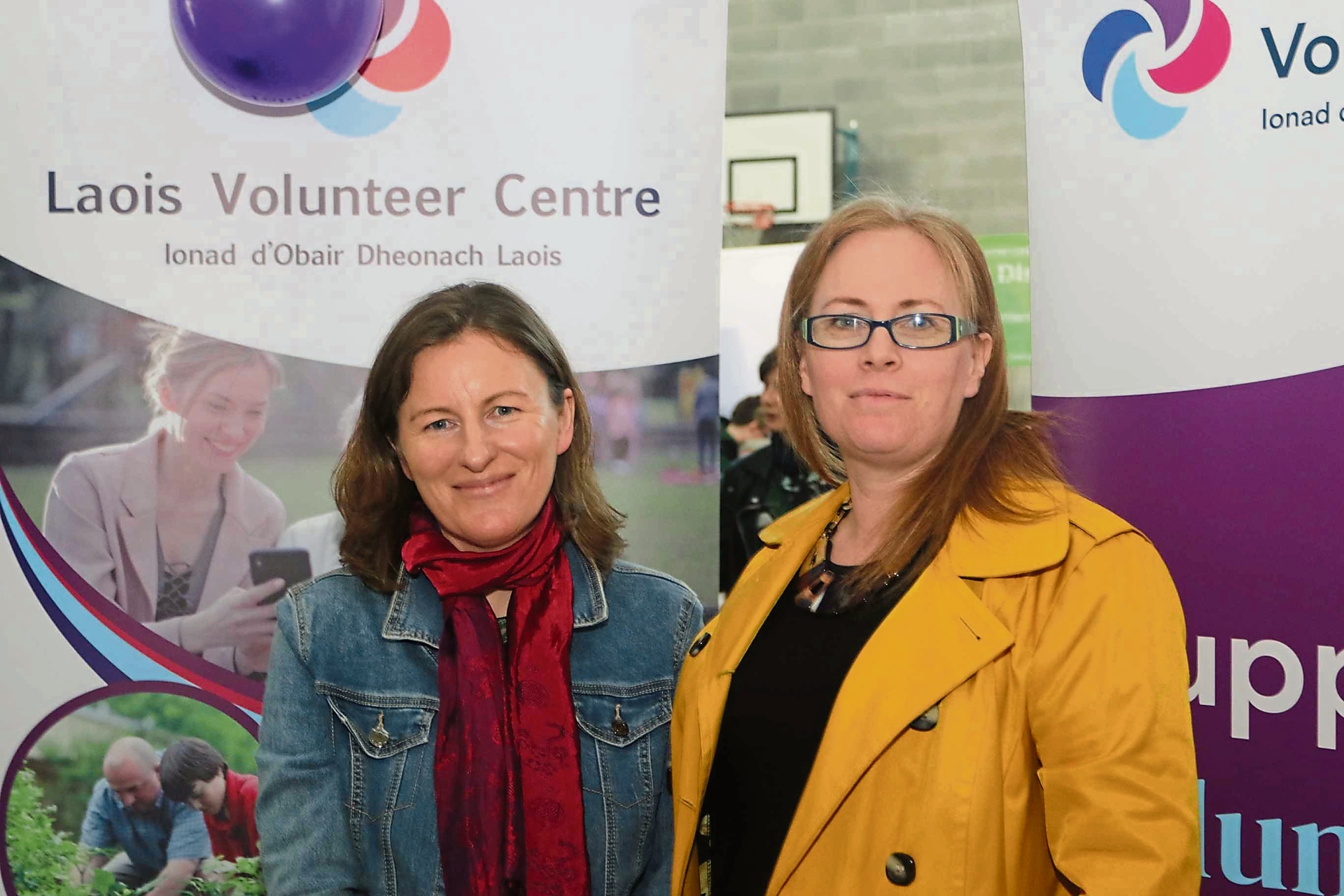 Volunteer Laois  team: On left Caitriona Ryan, Manager, and Karen Chadwick, Development Officer at the Living Well Expo.