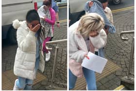 Left: Margaret Ward (front) and Winnie Ward; Right: Nicole Keenan and Bernadette Keenan being led into Athlone District Court