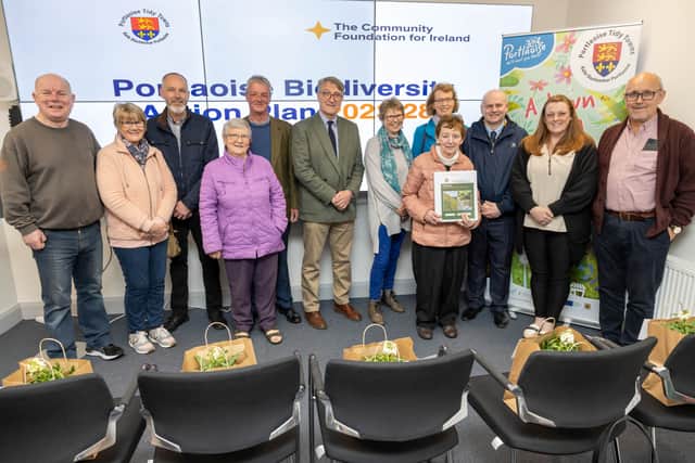 Below: Portlaoise Tidy Towns members at the launch. Photos: Alf Harvey