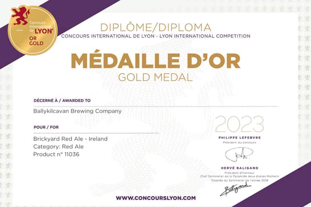 Having already been exporting beers to La Rochelle, many of which end up in a bar in the Vieux Port area of the city owned by Portlaoise native Noel McNulty, Ballykilcavan are now also working with a new distributor who took their first order in February. MORE BELOW AWARD.