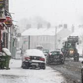Snow falling in Mountmellick on March 1. Photo Denis Byrne