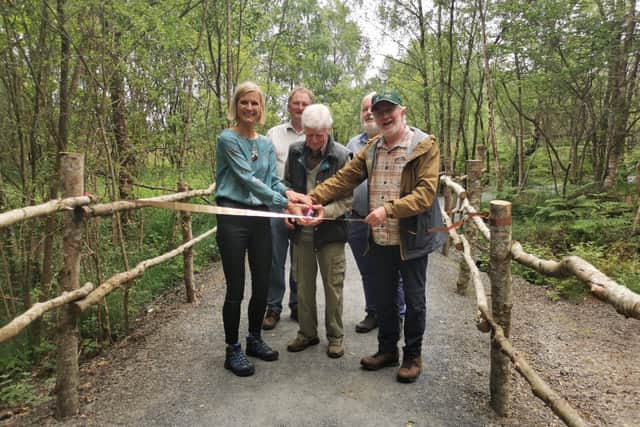 Below: Hugh Shepherd opening Ursula's Walk which he funded in honour of his late wife, at Abbeyleix Bog. Photos courtesy of Abbeyleix Bog Project.