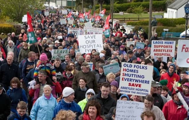 A public protest rally to save Abbeyleix District Hospital.Picture: Alf Harvey.