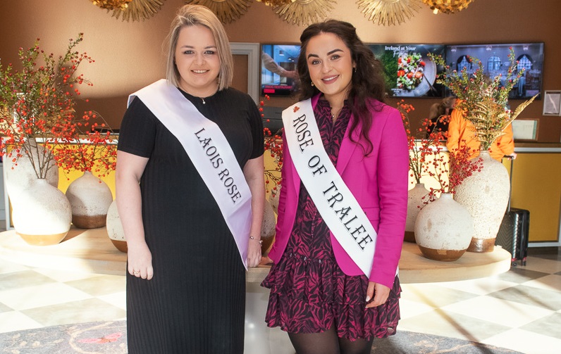Pictured at the Midlands Park Hotel, Portlaoise were Laois Rose Sarah Bergin and the Rose of Tralee, Rachel Duffy. Photo Denis Byrne