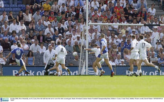 Ross Munnelly scores on the biggest day in Croke Park for Laois in many years in 2003 - what hop is there of 2023 throwing up some similar badly-needed magic for Laois fans starved of success since.