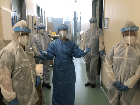 Front line staff in Portlaoise at the start of the outbreak in the Spring 2020.