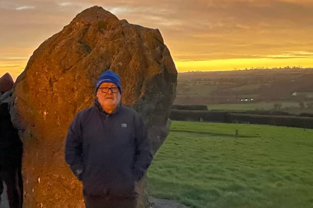 Maurice Curran from Abbeyleix at Newgrange for the 2022 Winter Solstice dawn.