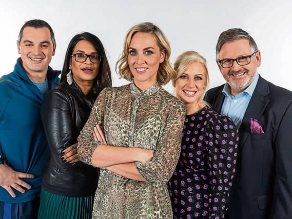 The Operation Transformation experts - Karl Henry, Dr Sumi Dunne, presenter Kathryn Thomas, Aoife Hearne and Dr Eddie Murphy